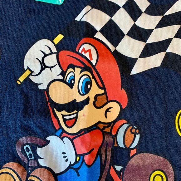 MARIO KART Kids T-Shirt Top M 7-8 Nintendo 64 Blue Graphic Tee Unisex - Picture 4 of 5